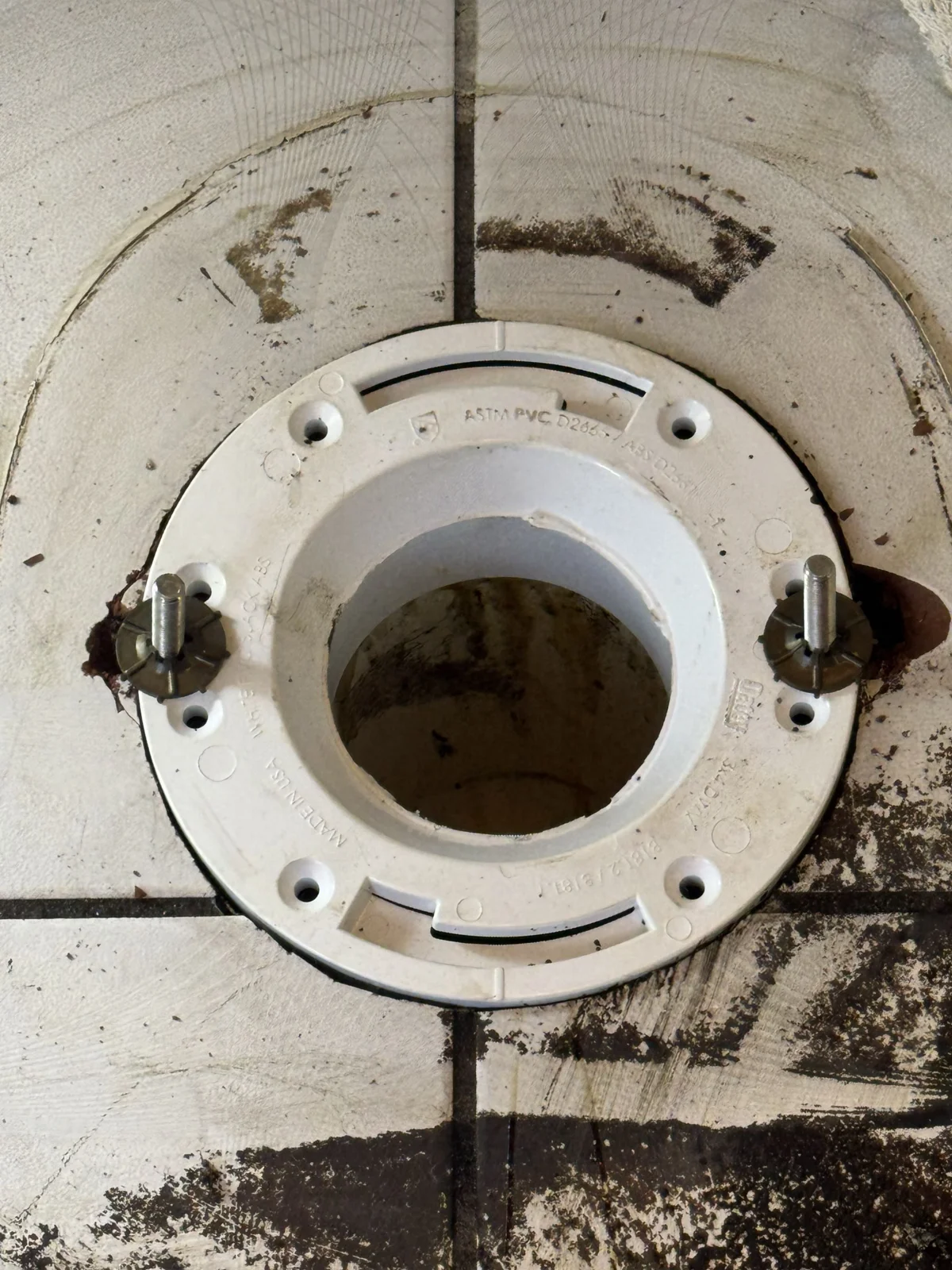 Repaired toilet flange